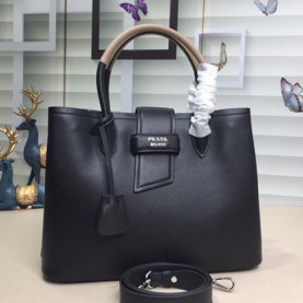 Prada 2020 Woman Leather Tote Shoulder Bag,33cm - 프라다 2020 여성용 레더 토트 숄더백 ,1BG148-3,33cm,블랙