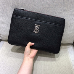 Burberry 2020 TB Leather Clutch Bag , 30cm - 버버리 2020 TB 남여공용 레더 클러치백 ,BURB0401,30cm,레드,블랙