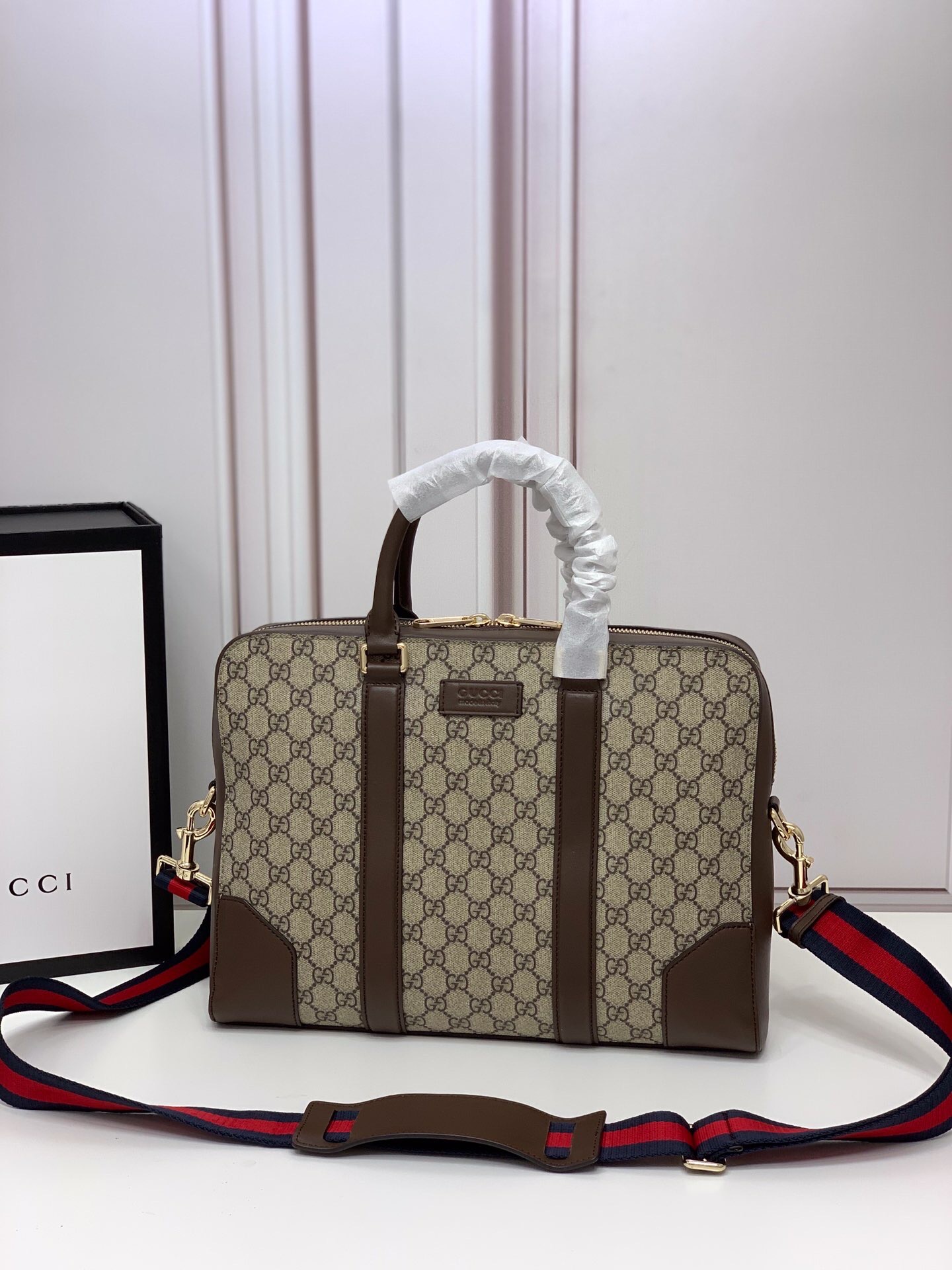 Gucci 2020 구찌 GG 수프림 서류가방 브라운,블랙