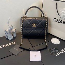 [CHANEL]샤넬 트렌디CC 핸들 플랩백 A92236-12 램스킨 금장