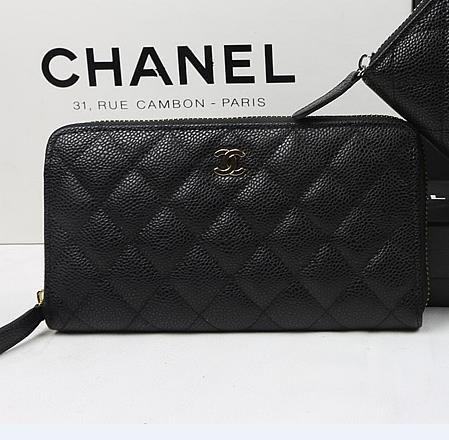 [CHANEL]샤넬 짚어라운드 캐비어 A50097