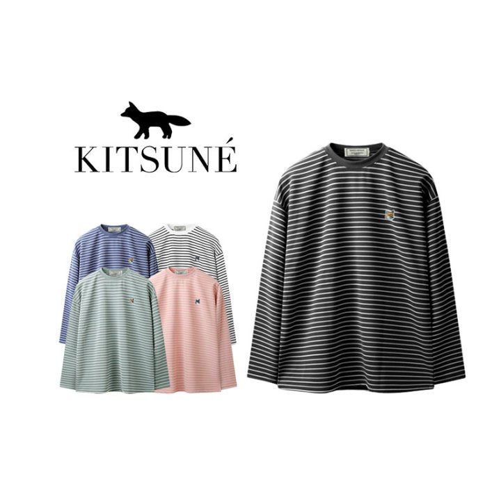 Maison Kitsune 메종키츠네  노구김 스트라이프 긴팔