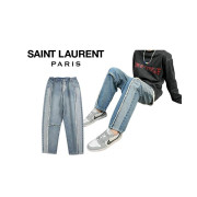 Saint Laurent 세인트로랑 사이드밴딩 루즈핏 청바지