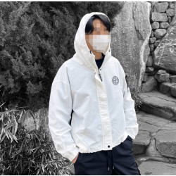 Stone Island 스톤아일랜드 ARMS SIDE 컬러블럭 나일론 고스트와팬 숏 JK[세미오버핏]