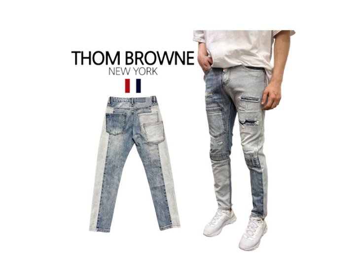 Thom Browne 톰브라운 앞포켓 디스트로이드 청바지