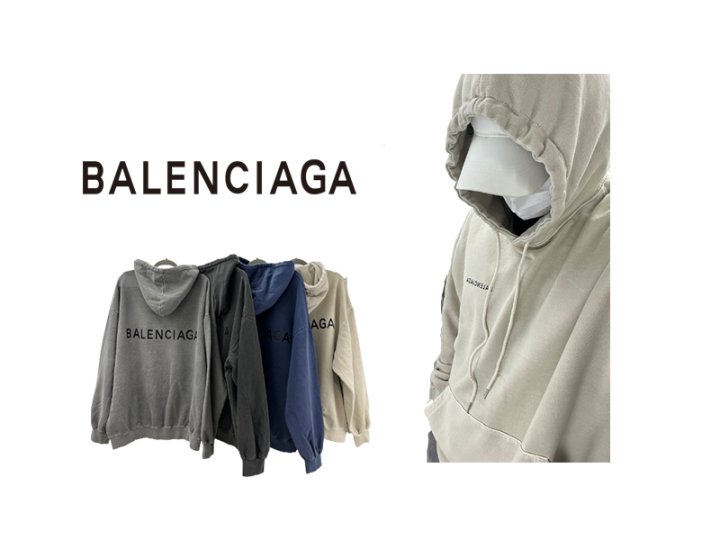 BALENCIAGA 발렌시아가 백로고 오버핏 피그먼트 후드 (남녀공용)