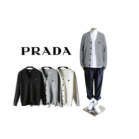 PRADA  프라다 플레이트 아플리케 가디건