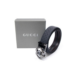 GUCCi  구찌 더블링 구찌로고 GG자가드 레더 오토 벨트