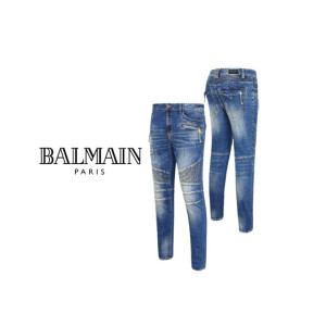 Balmain 발망 무릎절개 바이커 청바지