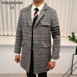 Thom Browne 톰브라운 사선완장 글렌체크 코트