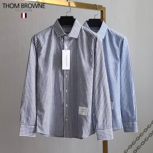 Thom Browne 톰브라운 린넨 목삼선 스트라이프 셔츠