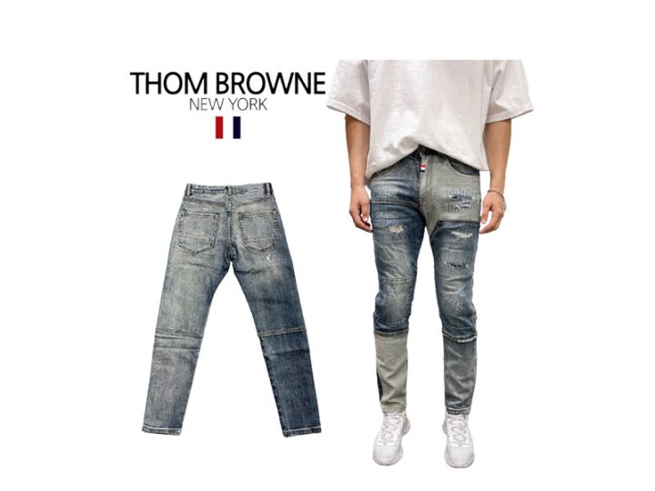 Thom Browne 톰브라운 절개 하프 데미지 청바지