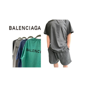 BALENCIAGA  발렌시아기  로고 피그먼트 반팔 세트