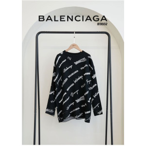 BALENCIAGA 발렌시아가 여성 레터링 라운드 니트 티셔츠