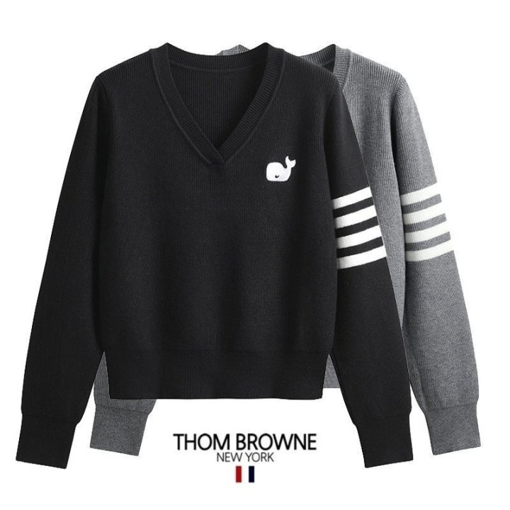 Thom Browne 톰브라운 웨일 브이넥 니트