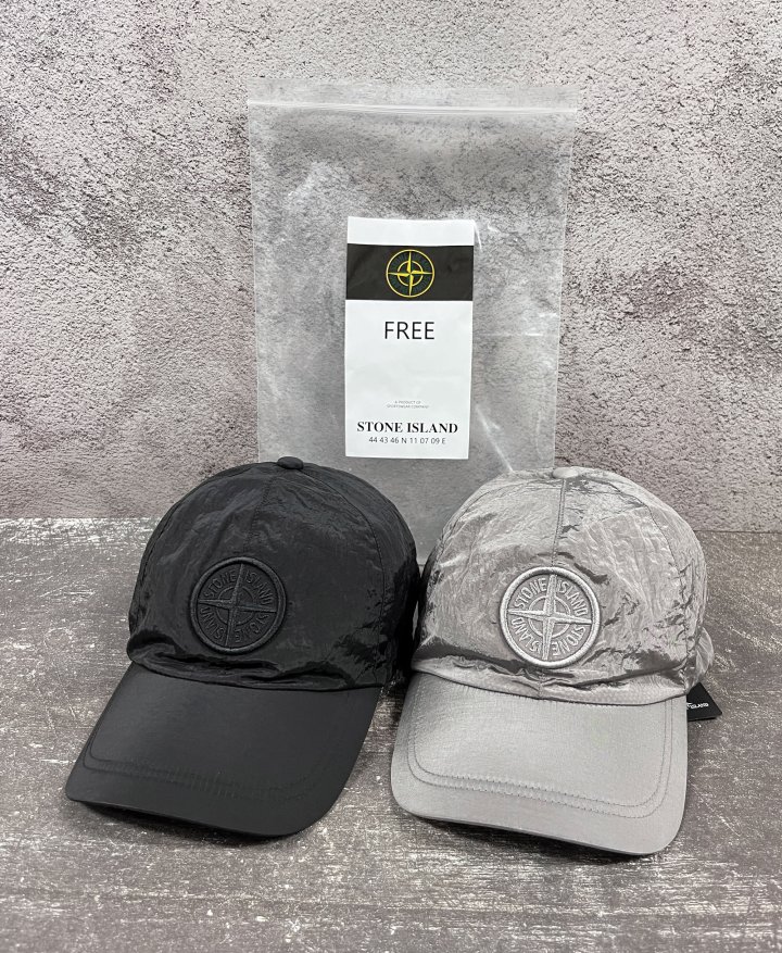 Stone Island 스톤아일랜드 가먼트다이 메탈릭 나일론 6패널 밴드클립 볼캡