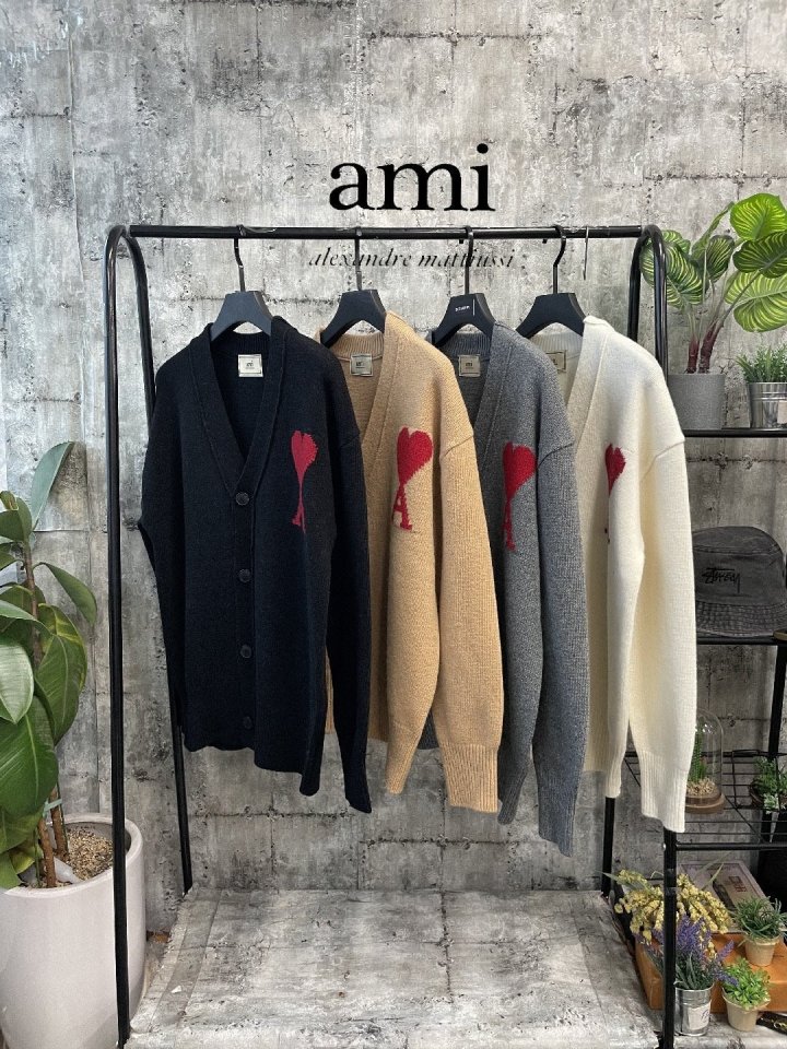 AMI 아미 하트헤비 가디건