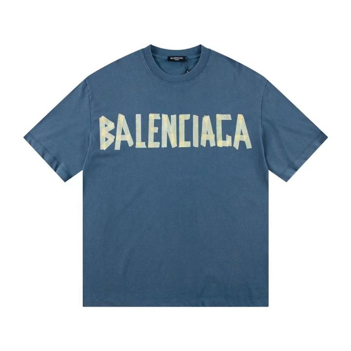 BALENCIAGA  발렌시아가 테이프 로고 피그먼트 반팔