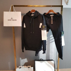 Stone Island 스톤아일랜드 배색 후드 트레이닝 세트