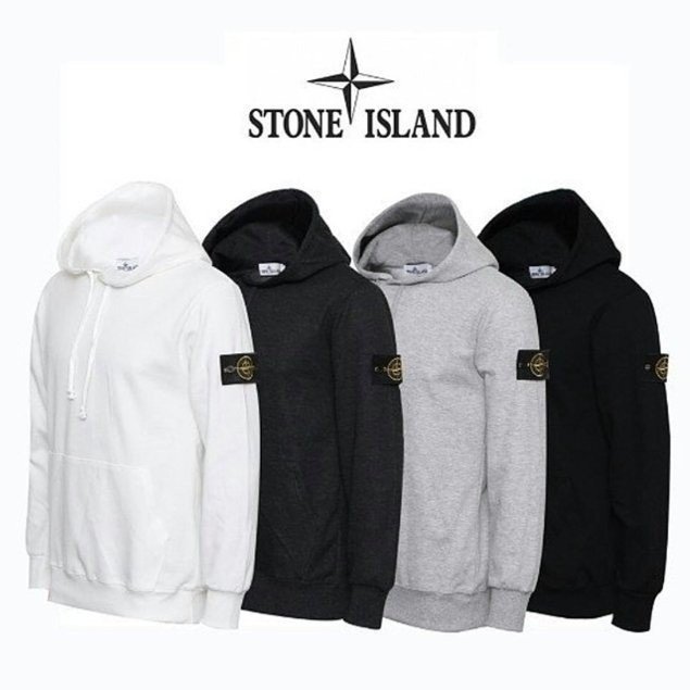 Stone Island 스톤아일랜드 무지 기본 와펜 후드티