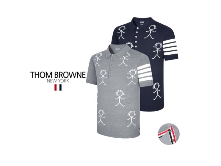 Thom Browne 톰브라운 피플 사선 카라 니트