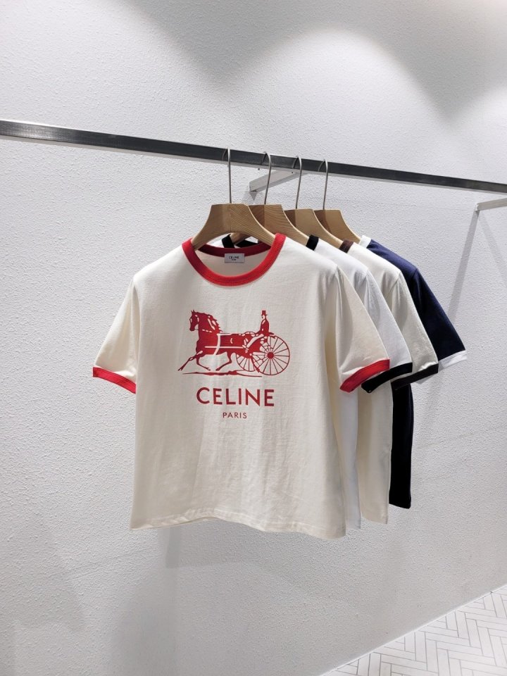 CELINE 셀린느 마차 로고 반팔