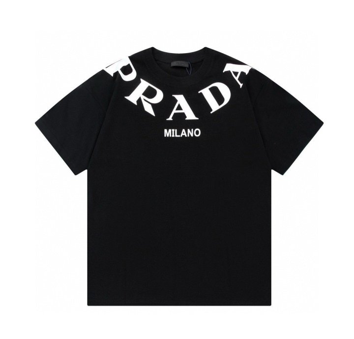 PRADA  프라다  목라운드 logo티셔츠