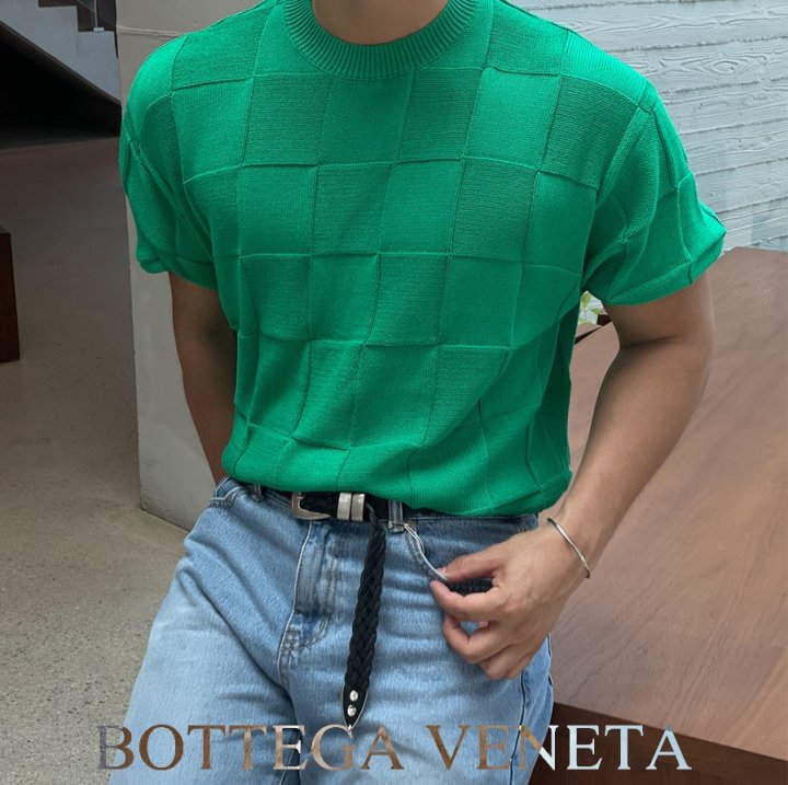 Bottega Veneta 보테가베네타 스퀘어 반팔 니트