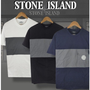 Stone Island  스톤아일랜드 맨즈 빅사이즈 포켓포인트 우븐믹스 반팔티 