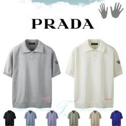 PRADA 프라다 뉴 린넨 카라 반팔 니트