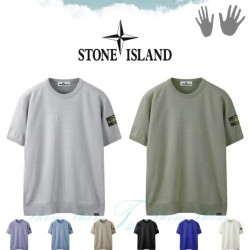 Stone Island 스톤아일랜드 뉴 린넨 라운드 반팔 니트