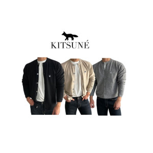 Maison Kitsune 메종키츠네 그레이폭스 캐시미어 라운드 가디건