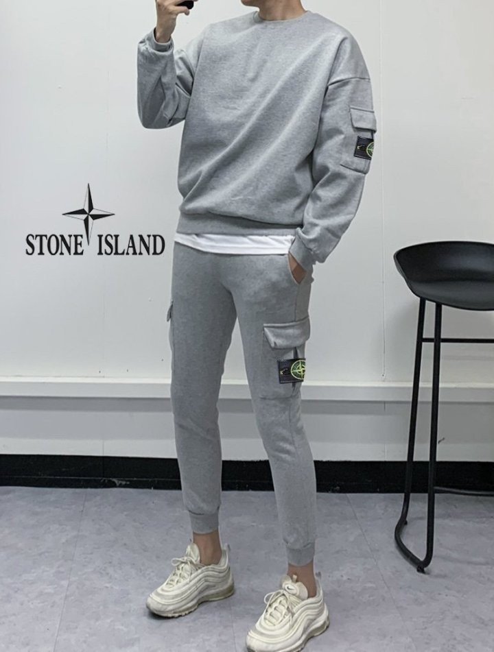 Stone Island 스톤아일랜드 베를린 카고 맨투맨 조거 세트