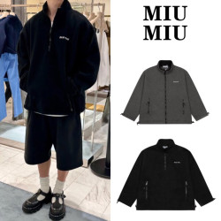 Miumiu 미우미우 플리스 하이넥 점퍼코트