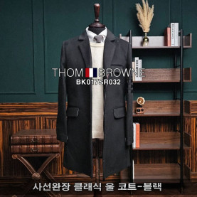  THOM BROWNE 톰브라운 사선완장 클래식 울 코트