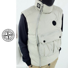 STONE ISLAND 스톤아일랜드 지퍼 포켓 하이넥 패딩 베스트 2COLOR