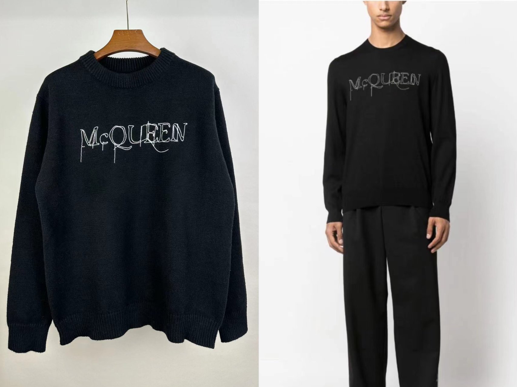 ALEXANDER MCQUEEN 알렉산더맥퀸 로고 자수 스웨터