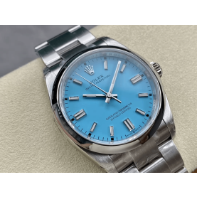 ROLEX 로렉스 오이스터 퍼페츄얼 터콰이즈 블루다이얼 스무스 베젤 126200