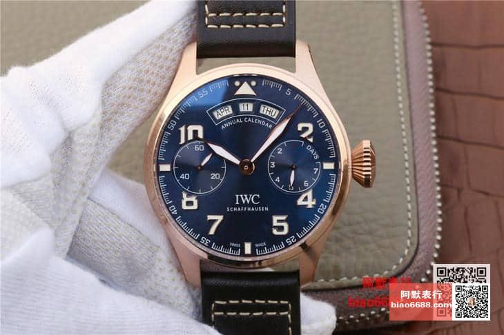 IWC 아이더블유씨 빅 파일럿 애뉴얼 캘린더 로즈골드 블루다이얼