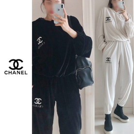 CHANEL 샤넬 벨벳 로고 세트