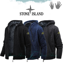 STONE ISLAND 스톤아일랜드 뮤 니트 융털 후드 집업