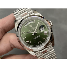 ROLEX 로렉스 데이데이트 화이트골드 그린 스무스 베젤 40mm m228238