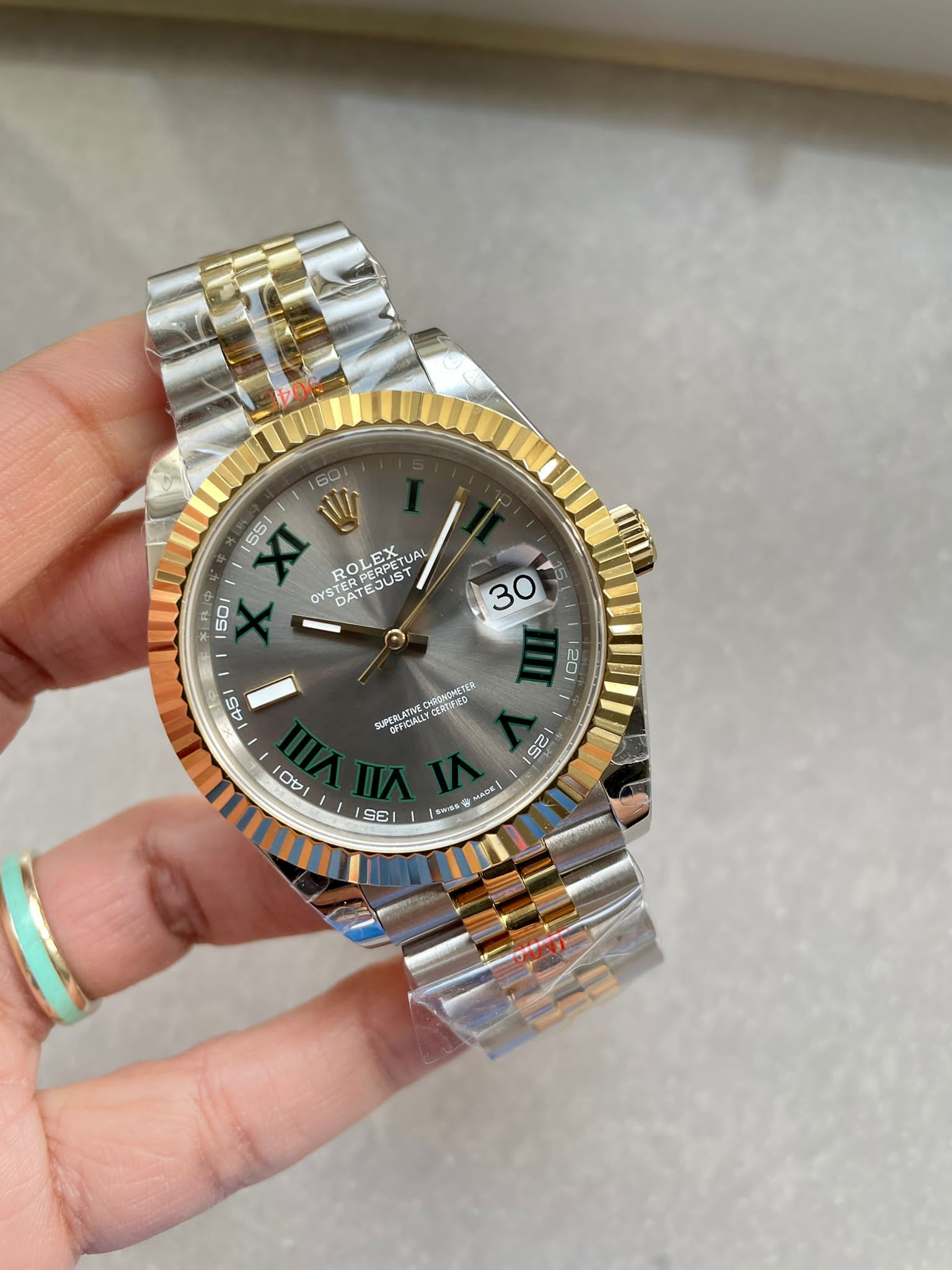 ROLEX 로렉스 데이저스트 윔블던 옐로우 골드 콤비 포금 41mm 126331