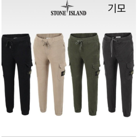 STONE ISLAND 스톤아일랜드 뒤포인트 안기모 슬림배기 카고 조거팬츠