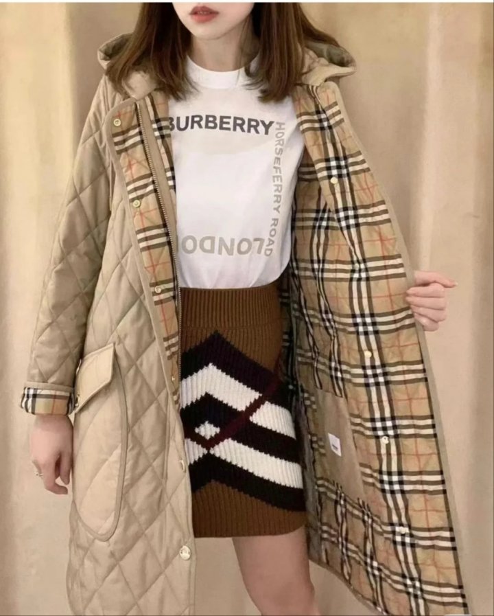 BURBERRY 버버리 후드 롱 퀄팅자켓