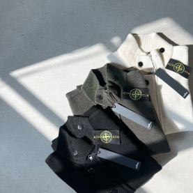 STONE ISLAND 스톤아일랜드 와펜 니트 버튼풀집업