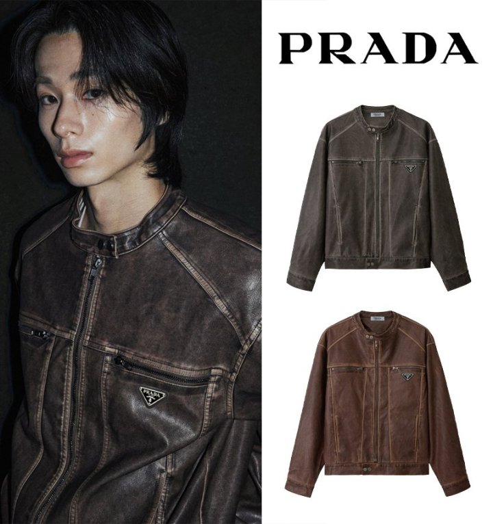 PRADA 프라다 빈티지 레더 자켓