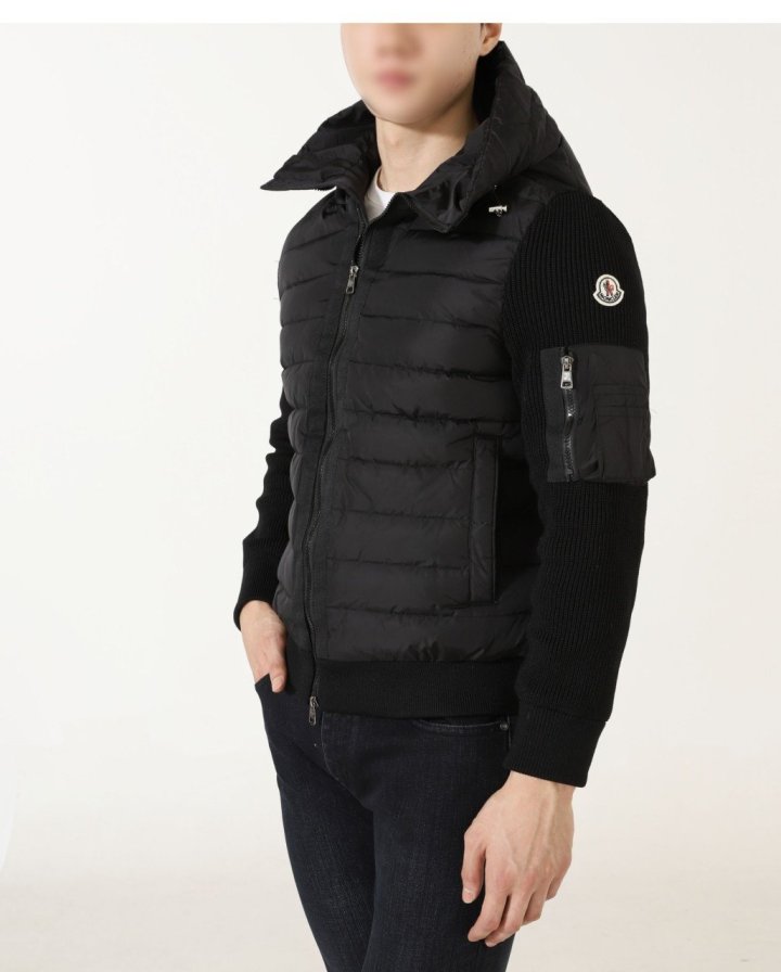 MONCLER 몽클레어 수입 로고 패치 울 니트 패딩자켓