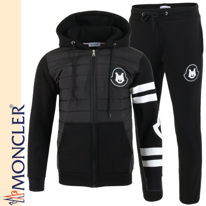 MONCLER 몽클레어 M 자수 후드 패딩집업 셋트