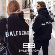 BALENCIAGA 발렌시아가 백 레터링 기모 후드티